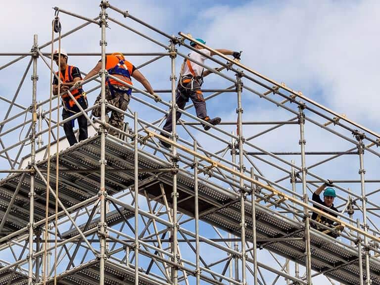 team of scaffolders working on site
